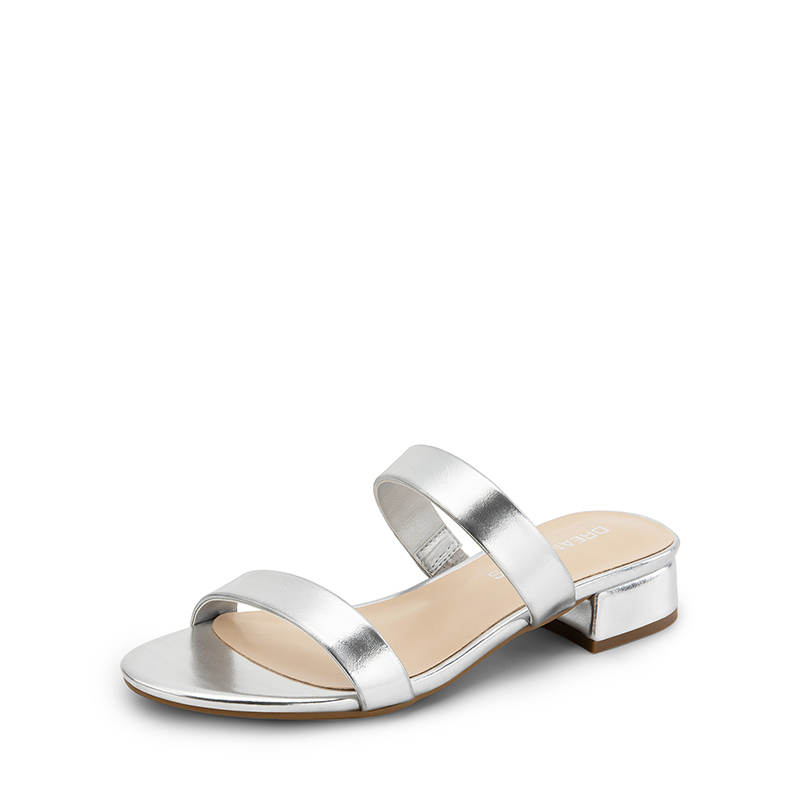 DREAM PAIRS Slip On Strappy Low Block Heeled Sandals