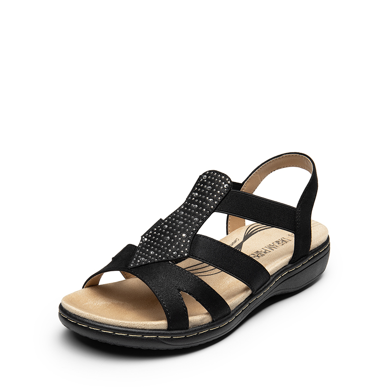 DREAM PAIRS Wide Toe Arch Support Rhinestones Strappy Sandals — view 1
