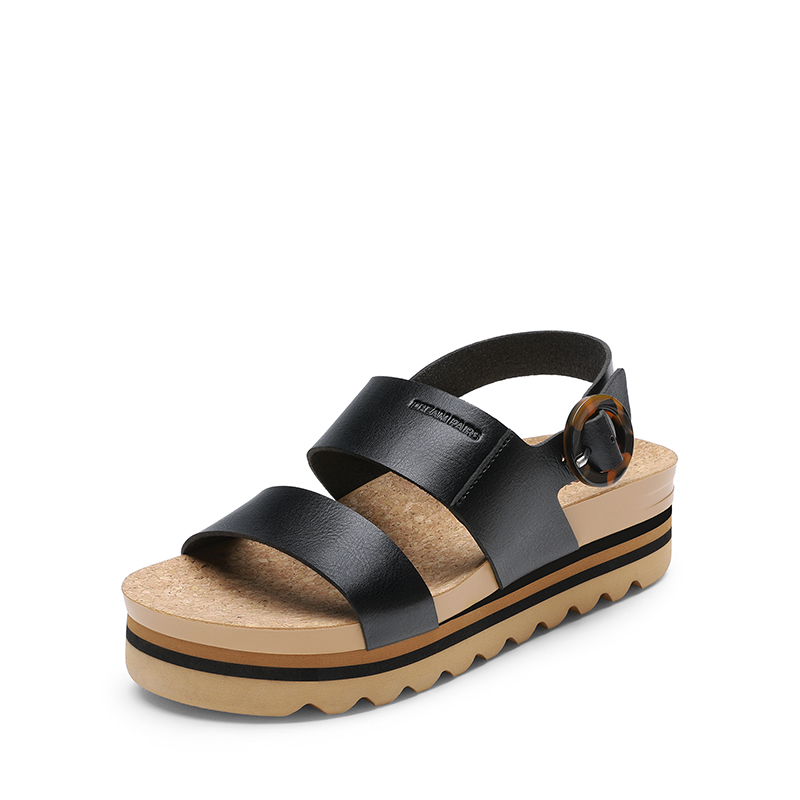 DREAM PAIRS Vegan Leather Arch Support Platform Sandals — view 1