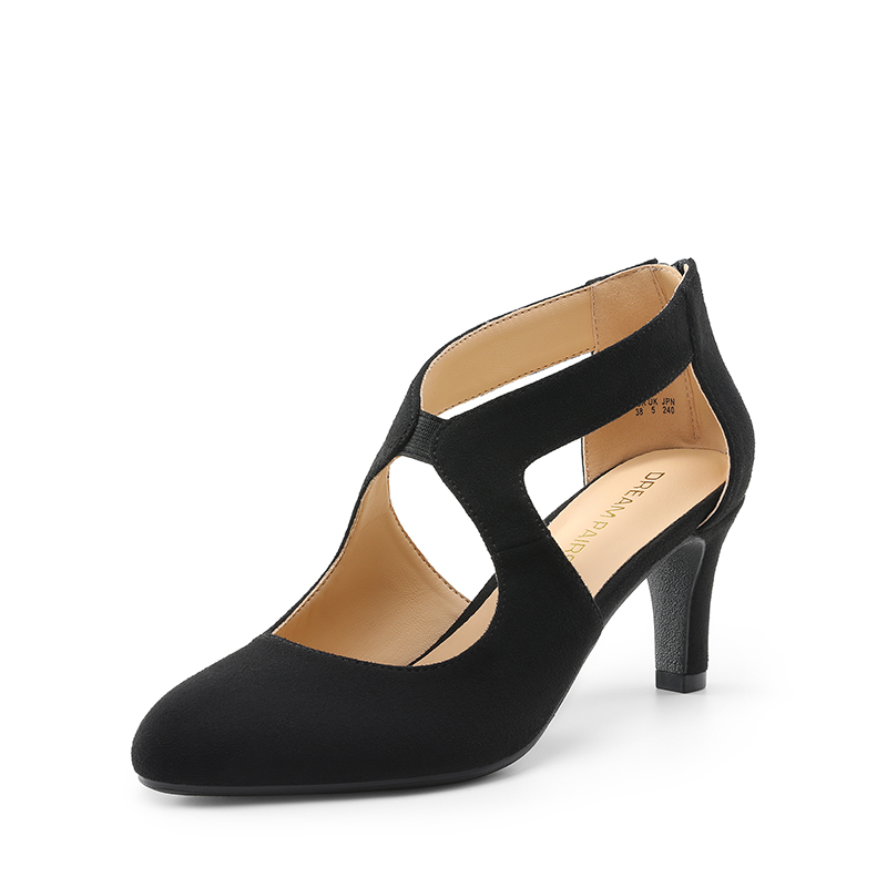 DREAM PAIRS Cutout Pointy Toe Kitten Heel Pumps — view 1