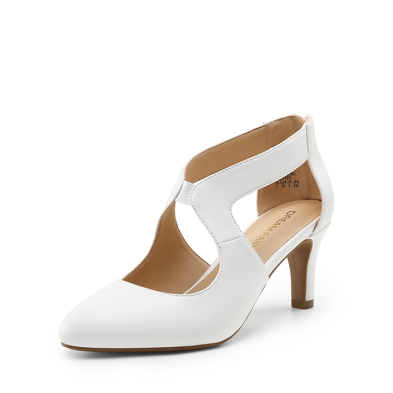 DREAM PAIRS Cutout Pointy Toe Kitten Heel Pumps