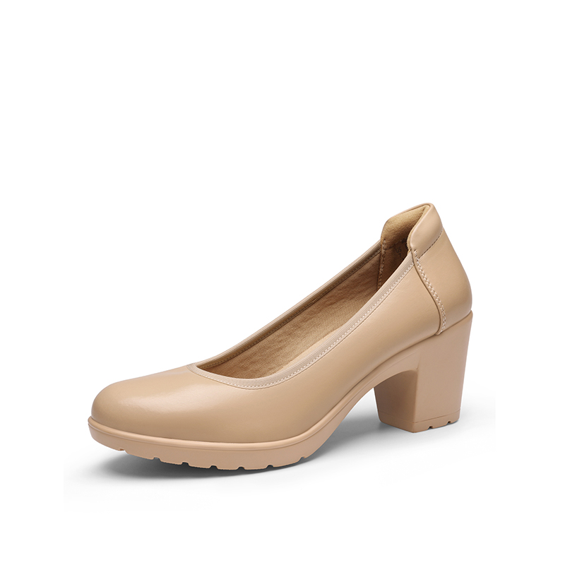 DREAM PAIRS Ascenelle Wide Toe Arch Support Block Heel Pumps