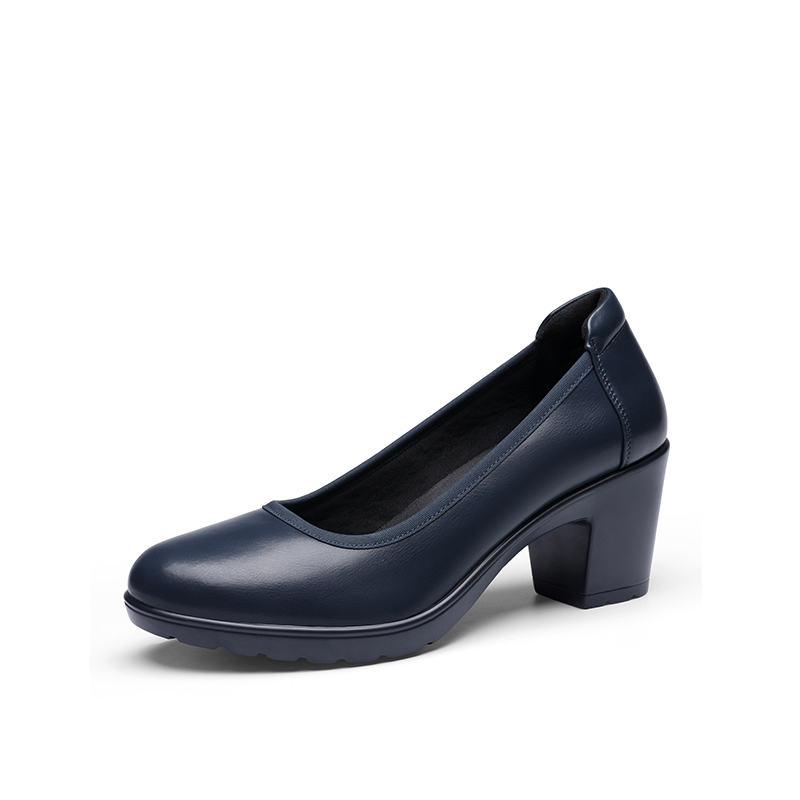 DREAM PAIRS Ascenelle Wide Toe Arch Support Block Heel Pumps — view 1