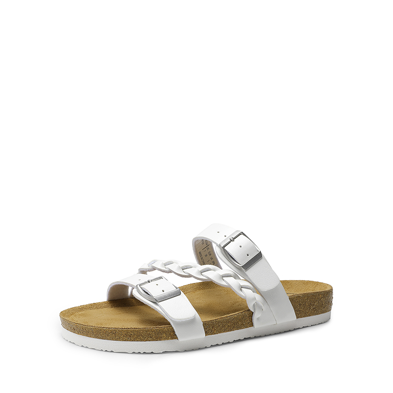 DREAM PAIRS Adjustable Vegan Leather Slide Sandals