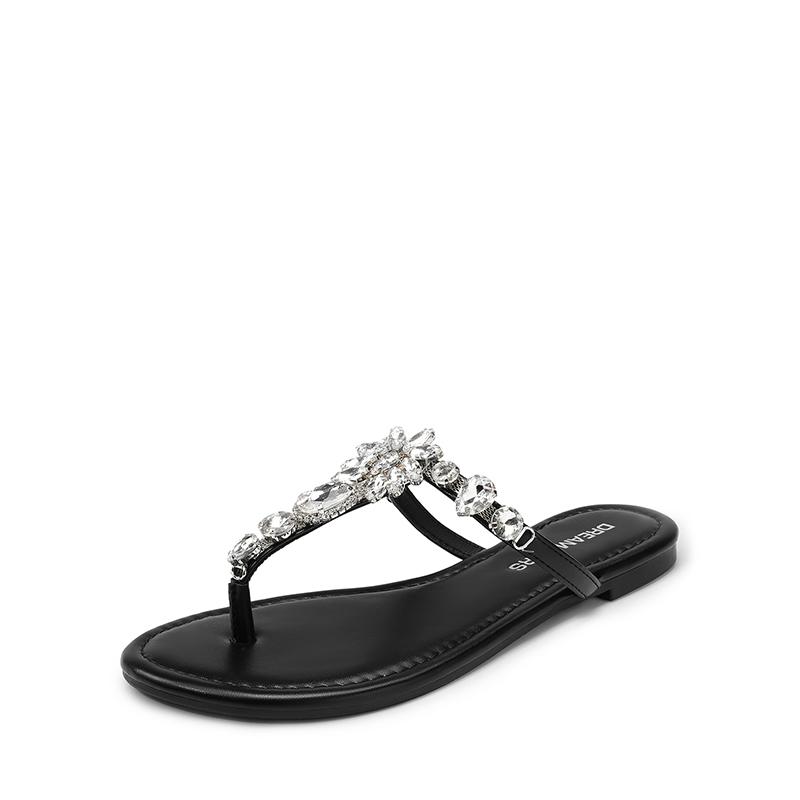 DREAM PAIRS Women   s Rhinestone Thong Flip Flop Sandals — view 1
