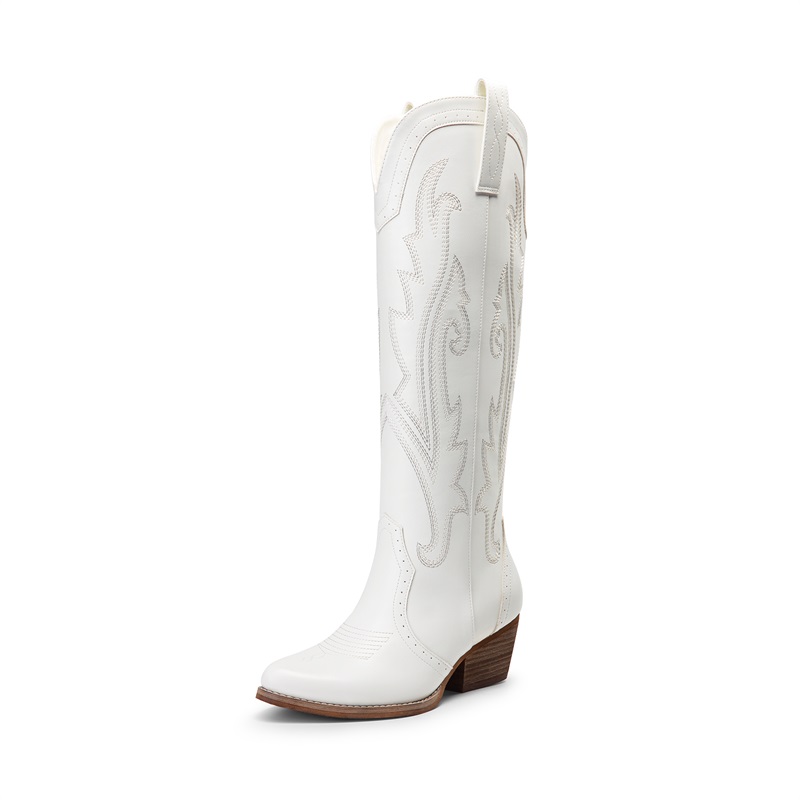 DREAM PAIRS Women s Mid Heel Western Style Boots