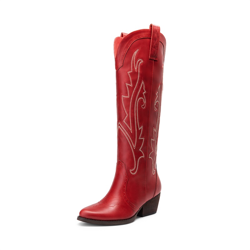 DREAM PAIRS Women s Mid Heel Western Style Boots