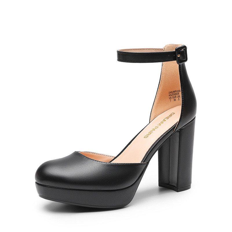 DREAM PAIRS Women   s Platform Block Heel Pumps — view 1