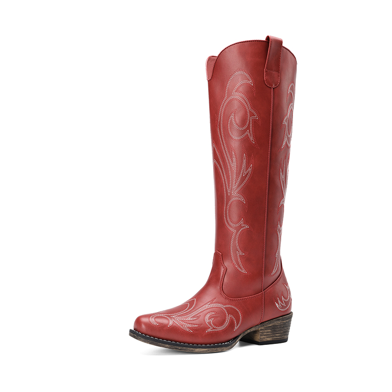 DREAM PAIRS Women s Knee High Western Block Heel Boots