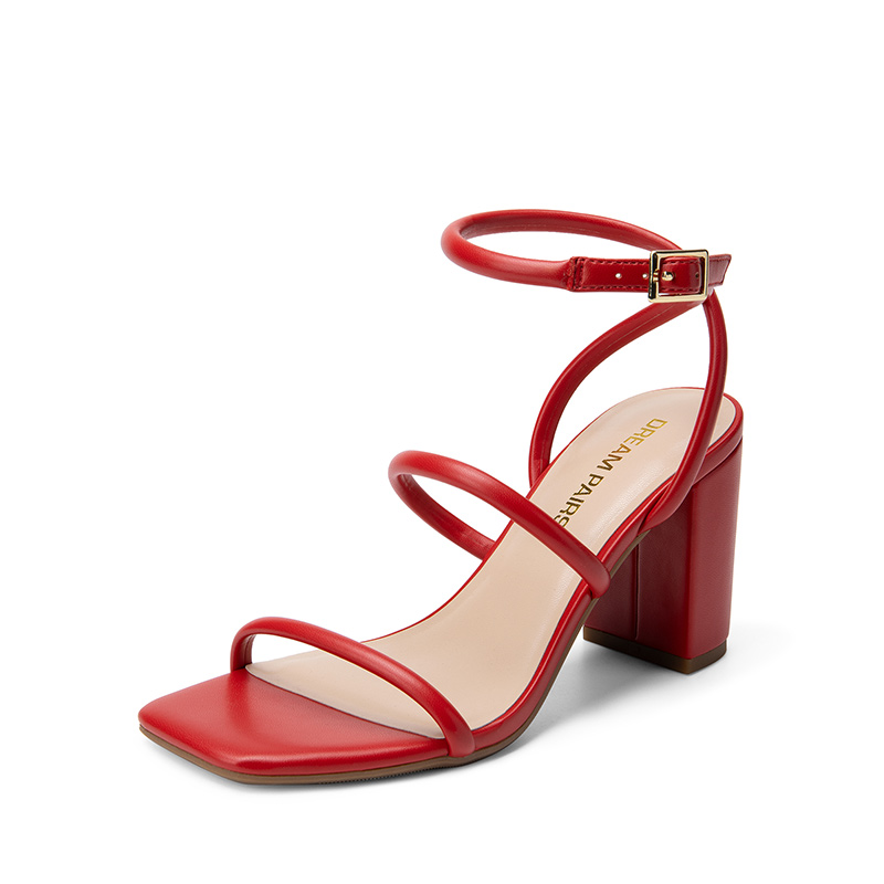 DREAM PAIRS Women s Strappy Chunky Heel Summer Sandals