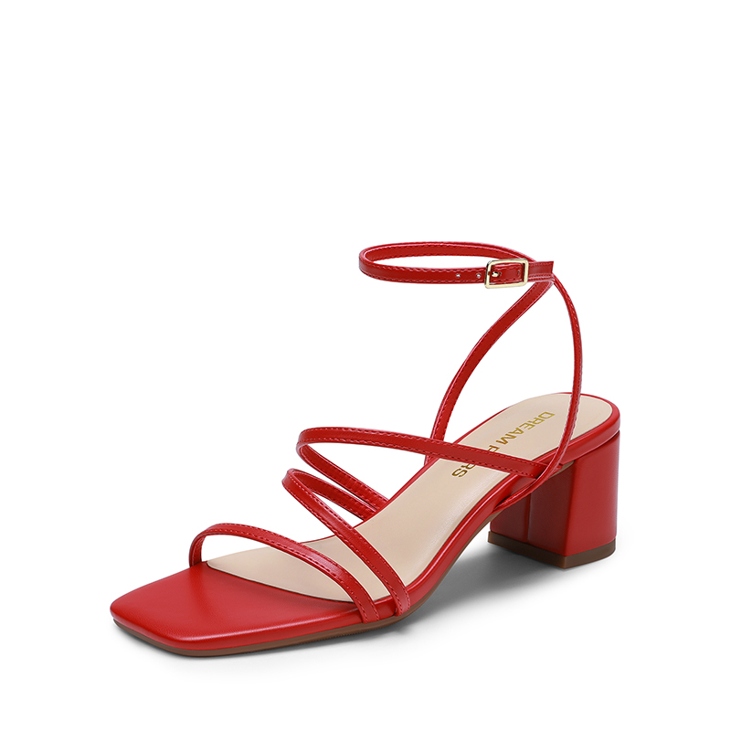 DREAM PAIRS Women's Rhinestone Strappy Block Heel Sandals — view 3