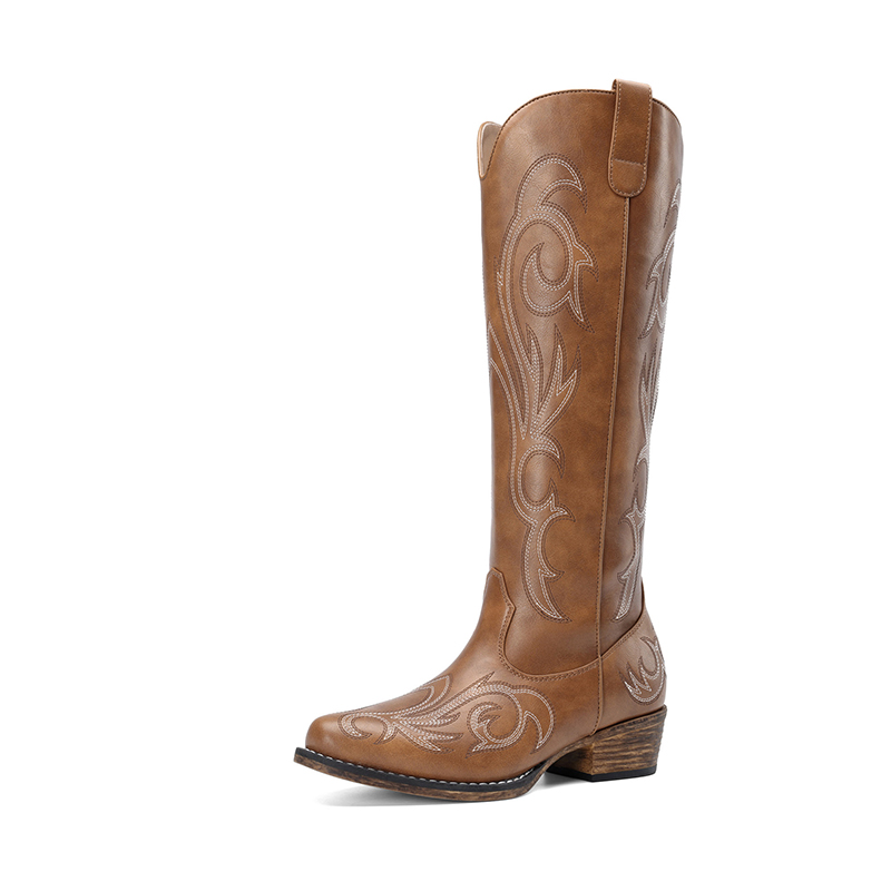DREAM PAIRS Women s Knee High Western Block Heel Boots