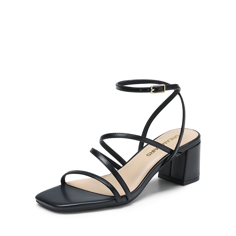 DREAM PAIRS Women s Rhinestone Strappy Block Heel Sandals