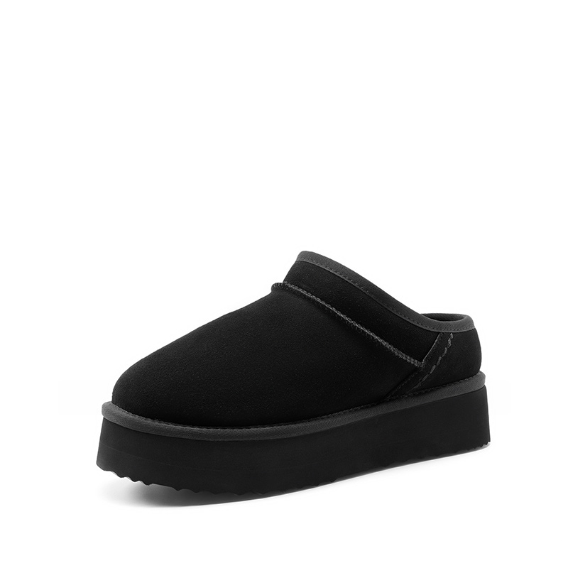 DREAM PAIRS  FuzzyEasy Platform Slip on  Women   s Genuine Suede Platform Slippers — view 1