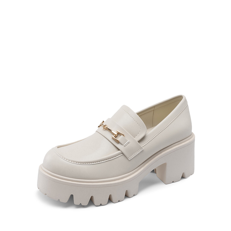 DREAM PAIRS Women   s Preppy Y2K Chunky Heel Loafers