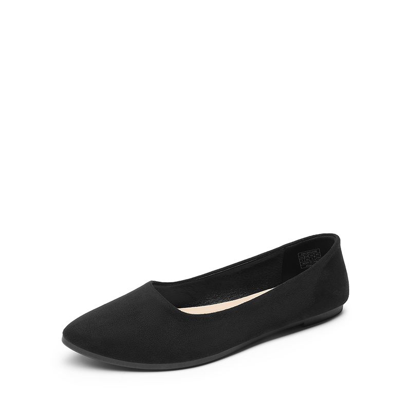 DREAM PAIRS Women   s Pointed Toe Faux Suede Flats — view 1