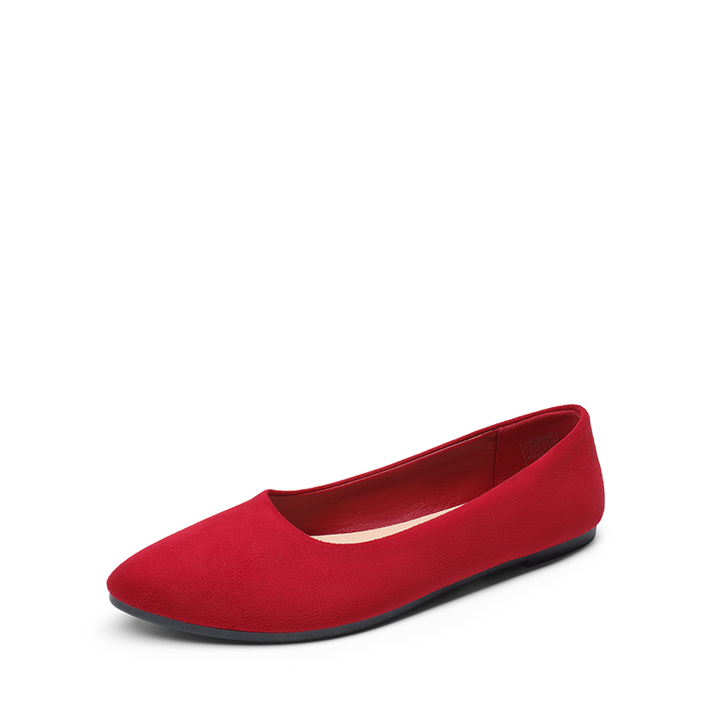 DREAM PAIRS Women s Pointed Toe Faux Suede Flats