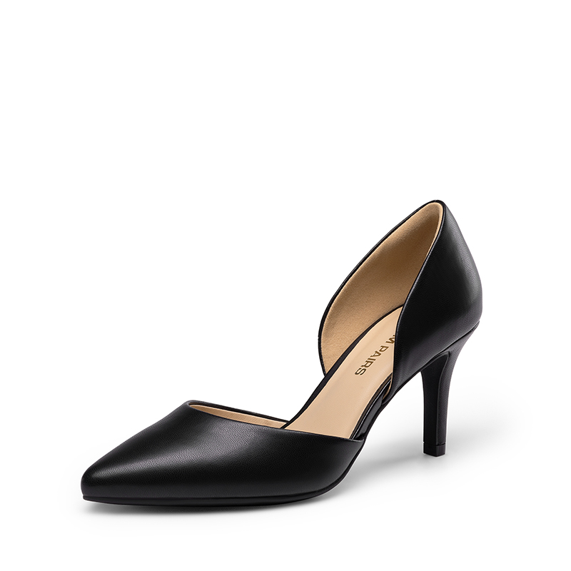 DREAM PAIRS Women   s Sophisticated V Cut Mid Heel Pumps — view 1