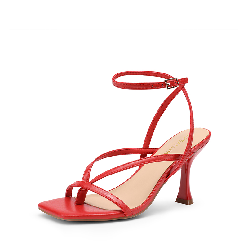 DREAM PAIRS Women   s Chic Strappy Thong Stiletto Sandals