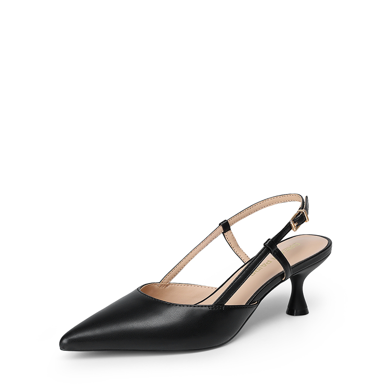 DREAM PAIRS Women   s Streamlined Kitten Heel Slingback Sandals — view 1