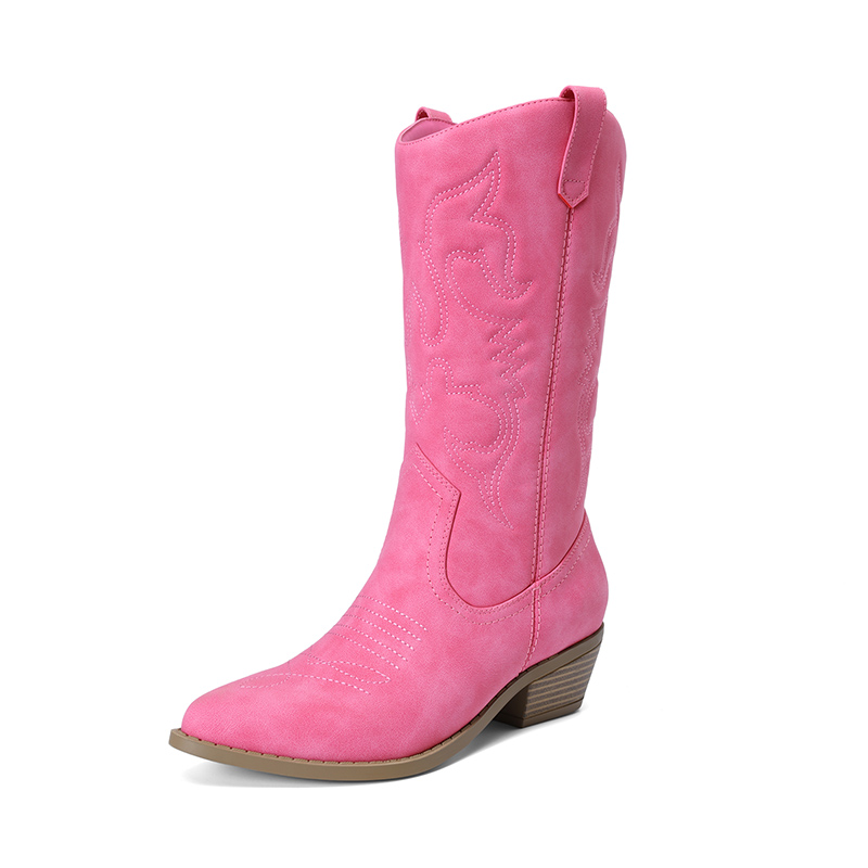 DREAM PAIRS Mid Calf Western Cowboy Boots