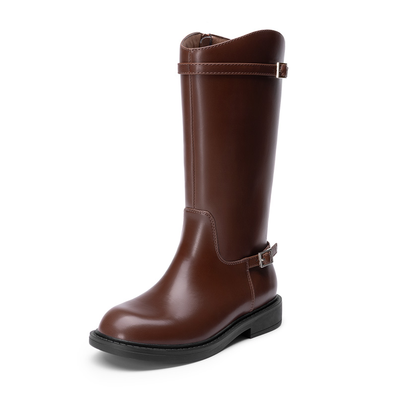 DREAM PAIRS Girls Classic Buckle Knee High Boots