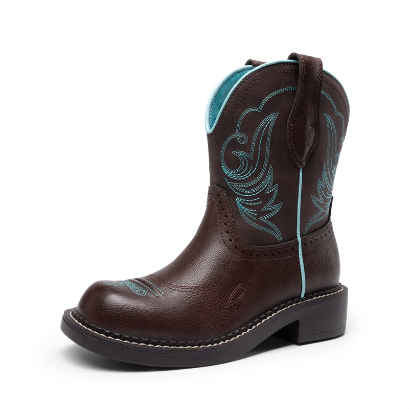 DREAM PAIRS Women s Slip On Vintage Western Boots