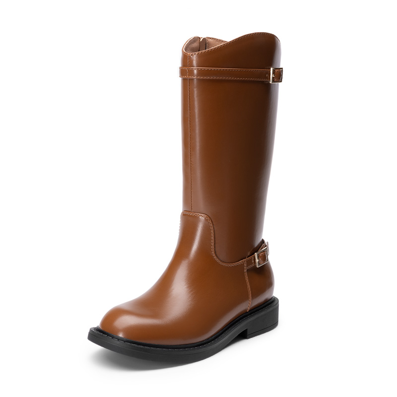 DREAM PAIRS Girls Classic Buckle Knee High Boots