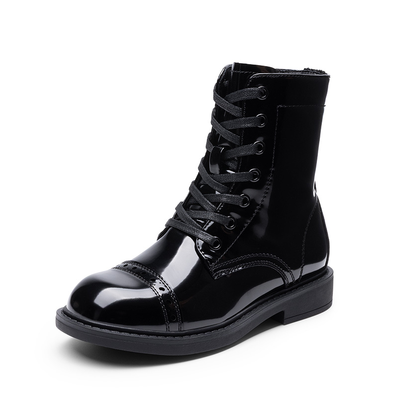 DREAM PAIRS Girls    Cushioned Side Zipper Perforated Ankle Boots — view 1