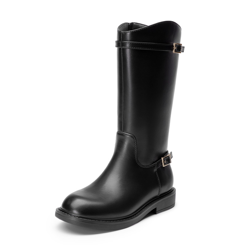 DREAM PAIRS Girls Classic Buckle Knee High Boots