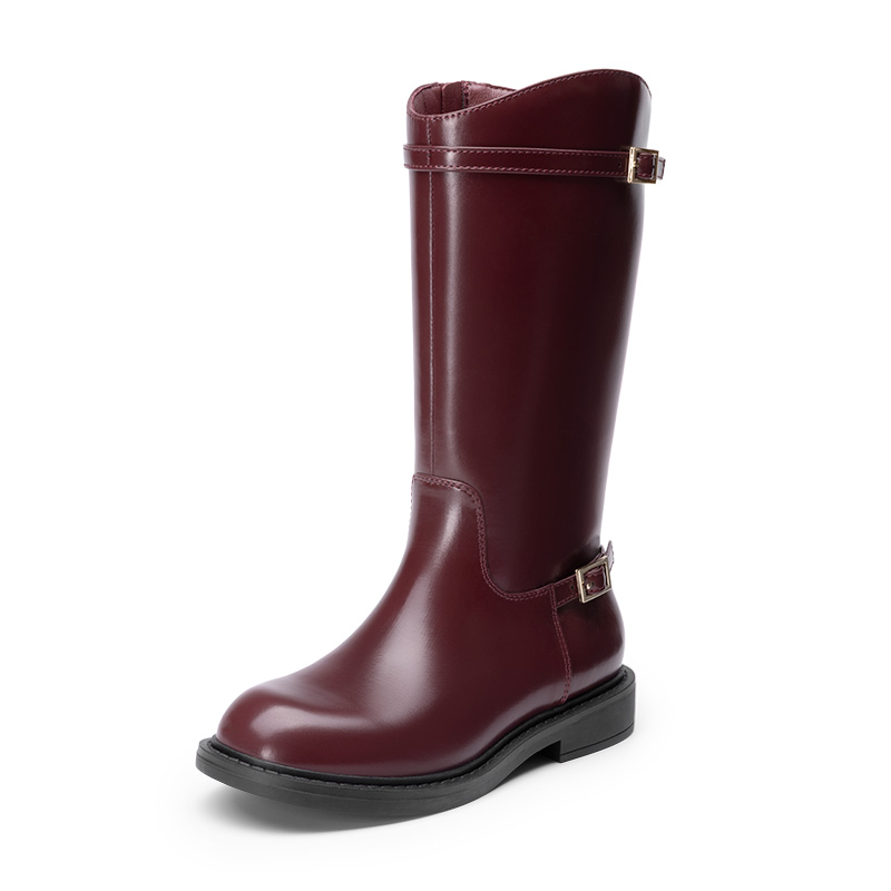DREAM PAIRS Girls Classic Buckle Knee High Boots