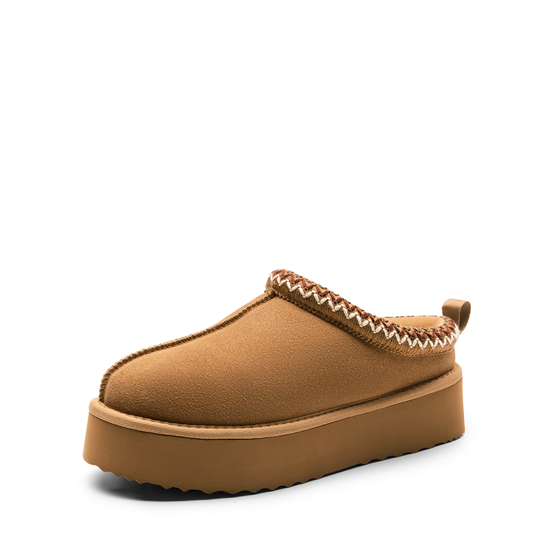 DREAM PAIRS Women   s Suede Wide Toe Platform Slip On Slippers — view 1