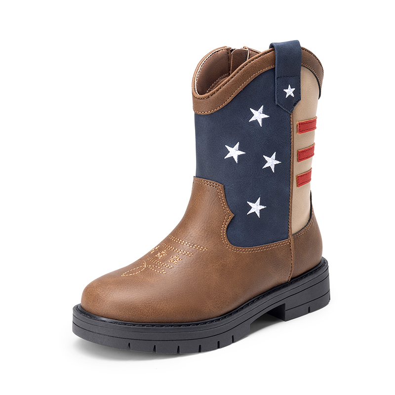 DREAM PAIRS Kids American Flag Western Boots
