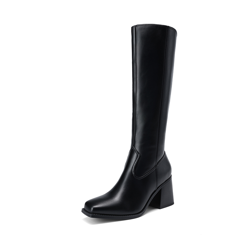 DREAM PAIRS Women   s Sleek Knee High Chunky Heel Boots — view 1
