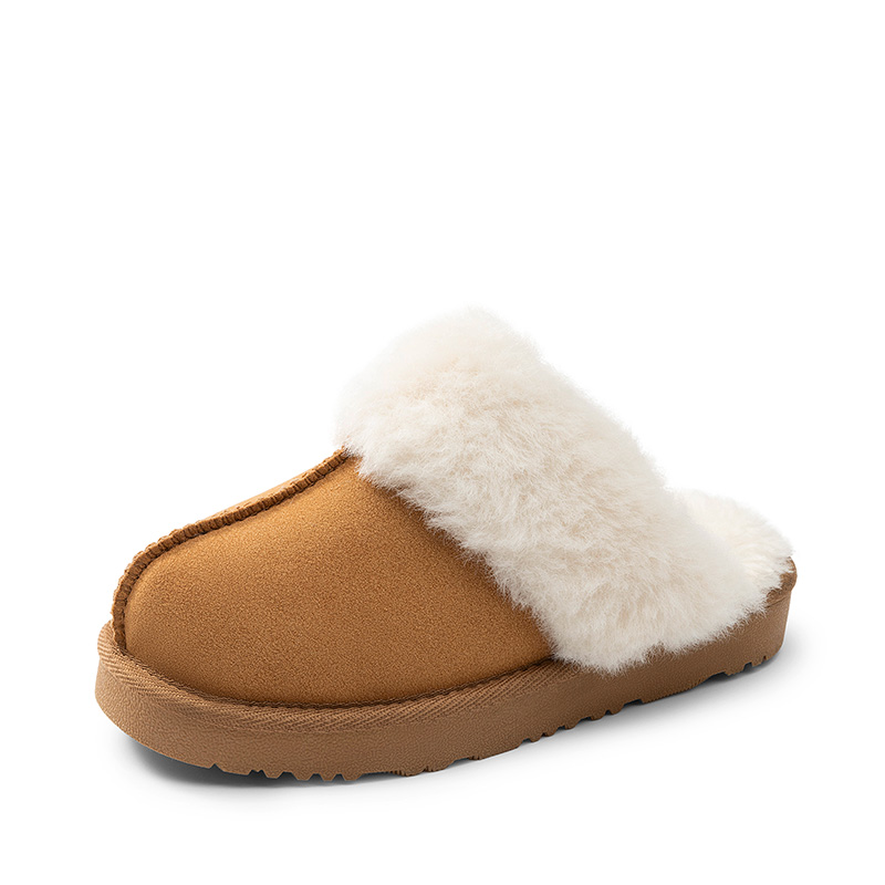 DREAM PAIRS Kids    Cozy Faux Suede Non Slip Slippers