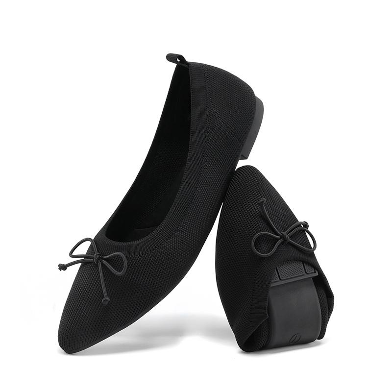DREAM PAIRS Ascenelle Women   s Foldable Breathable Bow Flats Knit Edition — view 1