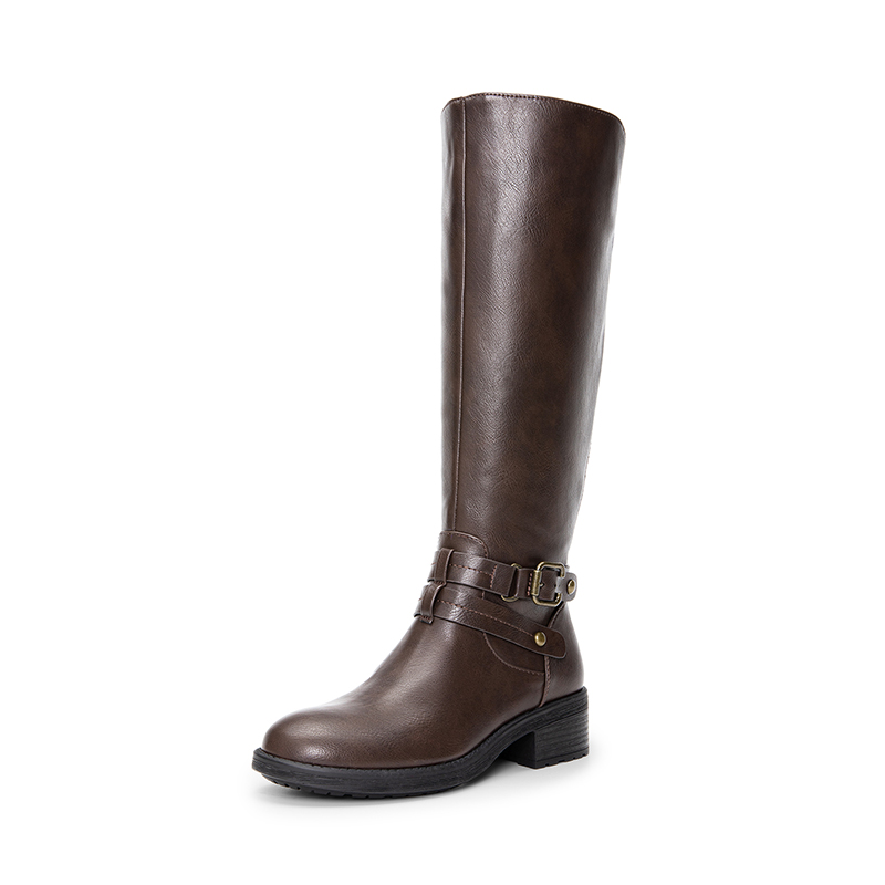 DREAM PAIRS Women   s Wide Calf Retro Knee High Zipper Boots — view 1