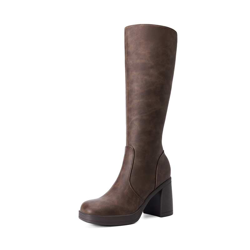 DREAM PAIRS Women   s Stretchy Knee High Platform Boots — view 1