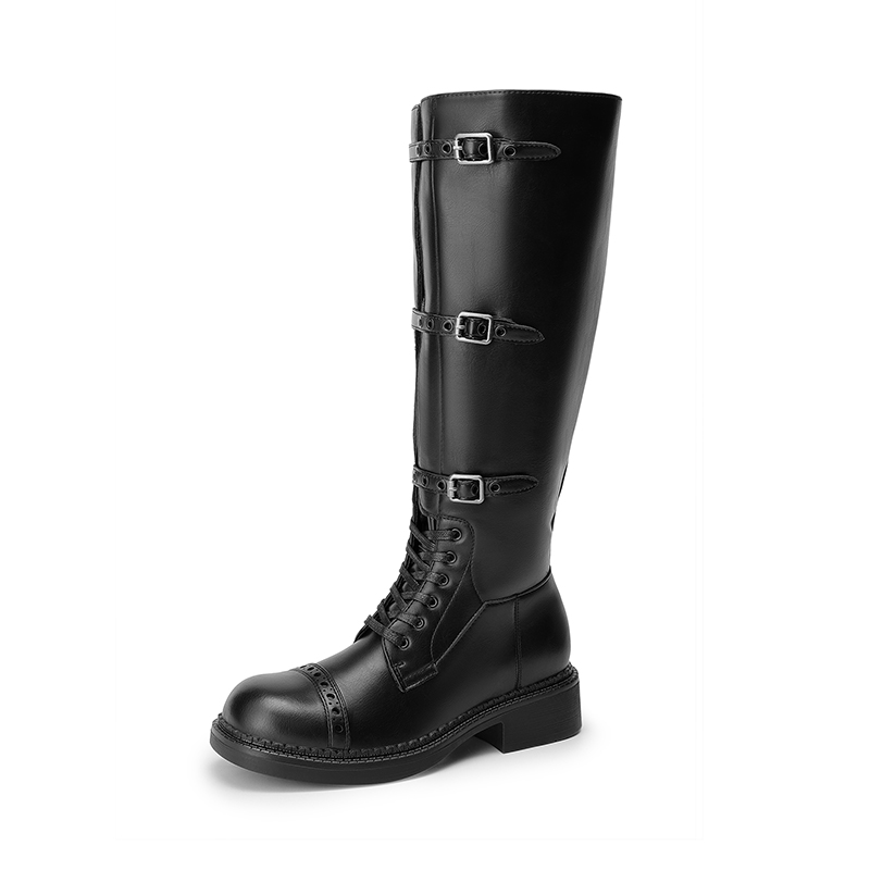 DREAM PAIRS Women   s Square Toe Block Heel Boots — view 1