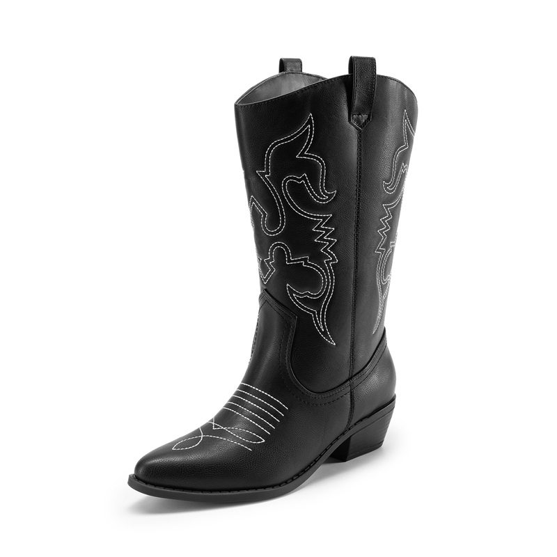 DREAM PAIRS Women   s Embroidered Western Cowboy Boots — view 1