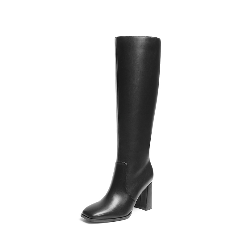 DREAM PAIRS Women   s Square Toe Sculpted Heel Boots — view 1