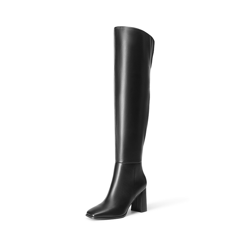 DREAM PAIRS Women's Over The Knee Square Toe Boots
