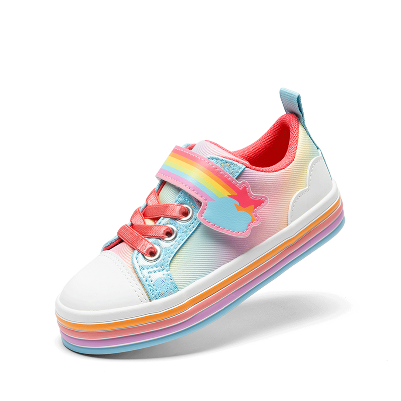 DREAM PAIRS Girls    Rainbow Ombre Hook and Loop Sneakers — view 1