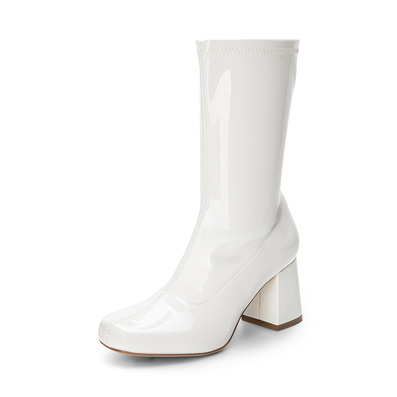 DREAM PAIRS Women s Square Toe Block Heel Go Go Boots