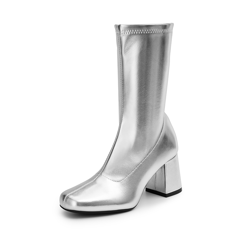 DREAM PAIRS Women   s Square Toe Block Heel Go Go Boots — view 1