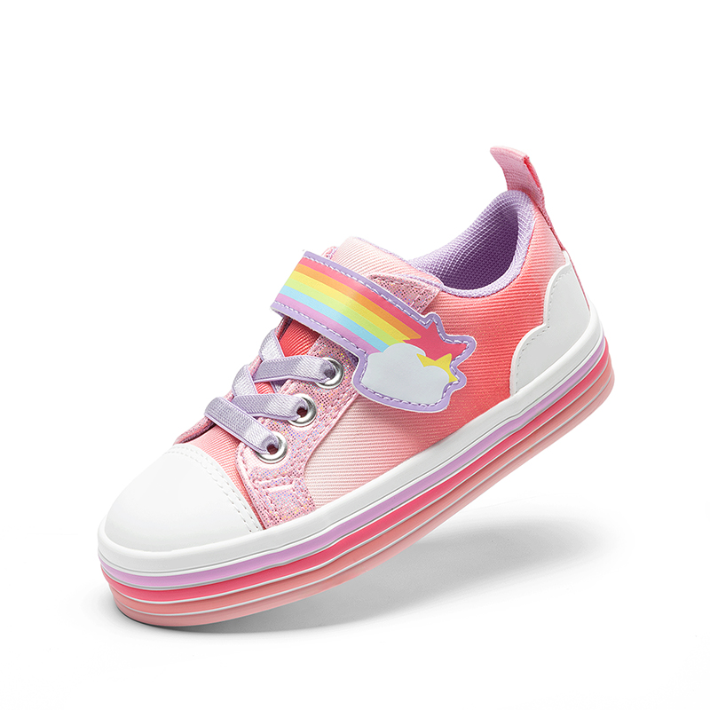 DREAM PAIRS Girls Rainbow Ombre Hook and Loop Sneakers