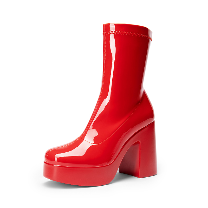 DREAM PAIRS Dreamy Square Toe Platform Chunky Ankle Boots Stella — view 3