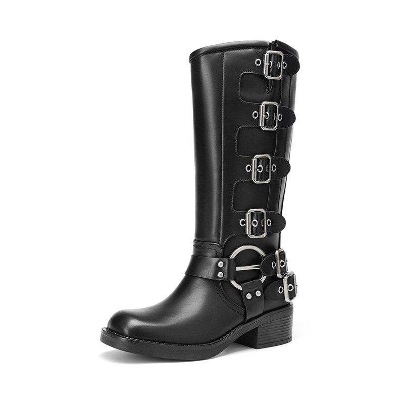 DREAM PAIRS Square Toe Motorcycle Boots