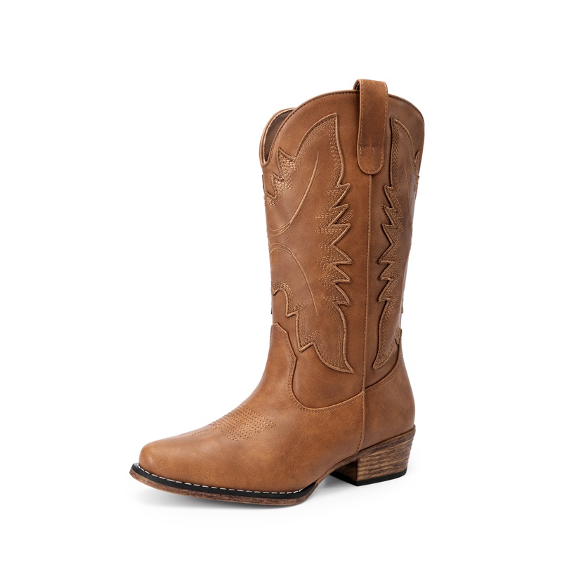 DREAM PAIRS Women   s Embroidered Western Cowgirl Boots — view 1