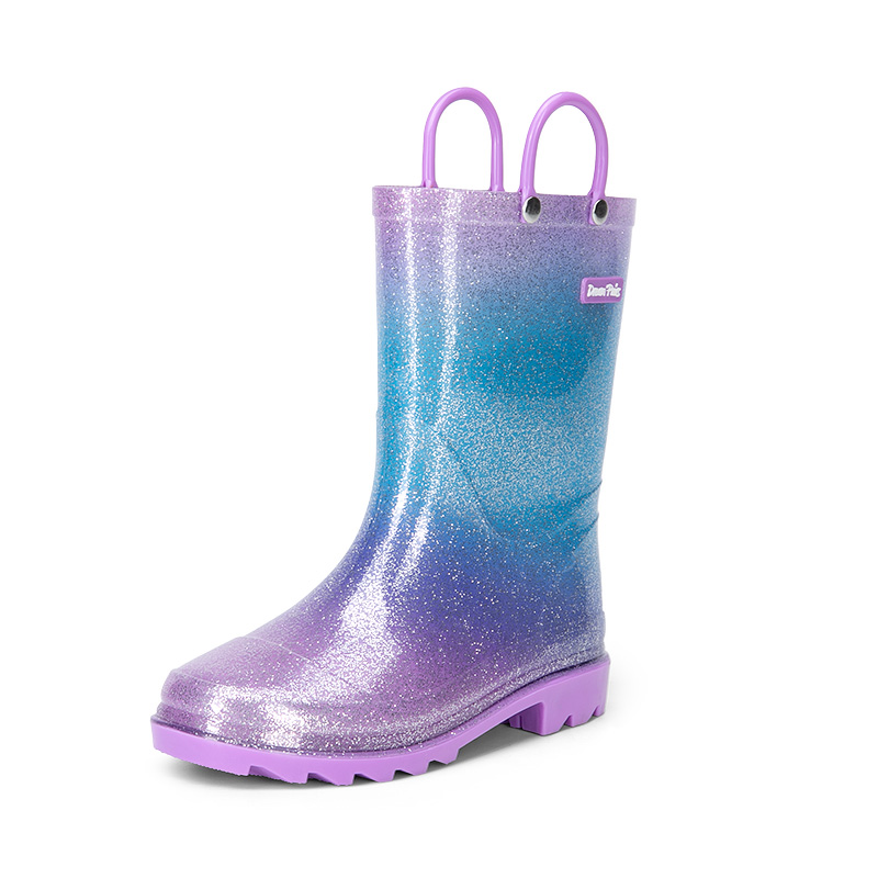 DREAM PAIRS Kids Ombre Waterproof Rain Boots